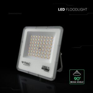 LED Προβολέας 50W Αδιάβροχος IP65 V-TAC Cree Chip Μαύρος 4000lm CCT 6yrs Wty – 240736