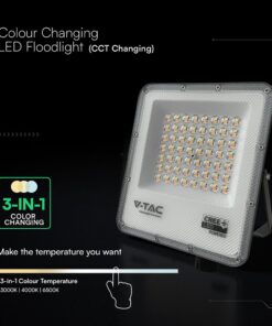 LED Προβολέας 50W Αδιάβροχος IP65 V-TAC Cree Chip Μαύρος 4000lm CCT 6yrs Wty – 240736