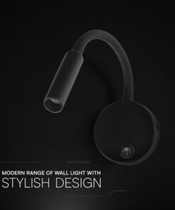 LED Φωτιστικό Ανάγνωσης Κρεβατιού Μαύρο V-TAC Cree Chip με Type-C Θύρα Φόρτισης 3000K V-TAC – 241506