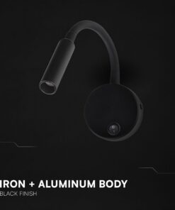 LED Φωτιστικό Ανάγνωσης Κρεβατιού Μαύρο V-TAC Cree Chip με Type-C Θύρα Φόρτισης 3000K V-TAC – 241506