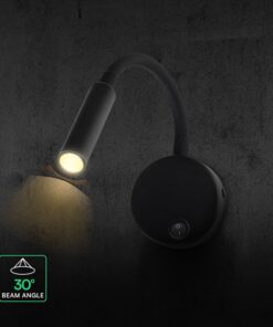 LED Φωτιστικό Ανάγνωσης Κρεβατιού Μαύρο V-TAC Cree Chip με Type-C Θύρα Φόρτισης 3000K V-TAC – 241506