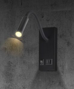 LED Φωτιστικό Ανάγνωσης Κρεβατιού Μαύρο V-TAC Cree Chip με Type-C Θύρα Φόρτισης 3000K V-TAC – 241516