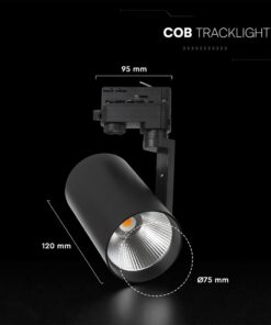 20W LED COB Σποτ Ράγας 4 Καλωδίων V-TAC Cree Chip 1620lm 3000K Μαύρο 6yrs Wty V-TAC 241546
