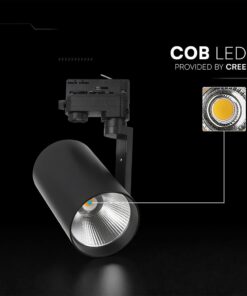 20W LED COB Σποτ Ράγας 4 Καλωδίων V-TAC Cree Chip 1620lm 3000K Μαύρο 6yrs Wty V-TAC 241546