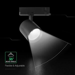 30W LED COB Σποτ Ράγας 4 Καλωδίων V-TAC Cree Chip 2845lm 6400K Μαύρο 6yrs Wty V-TAC 241606VT