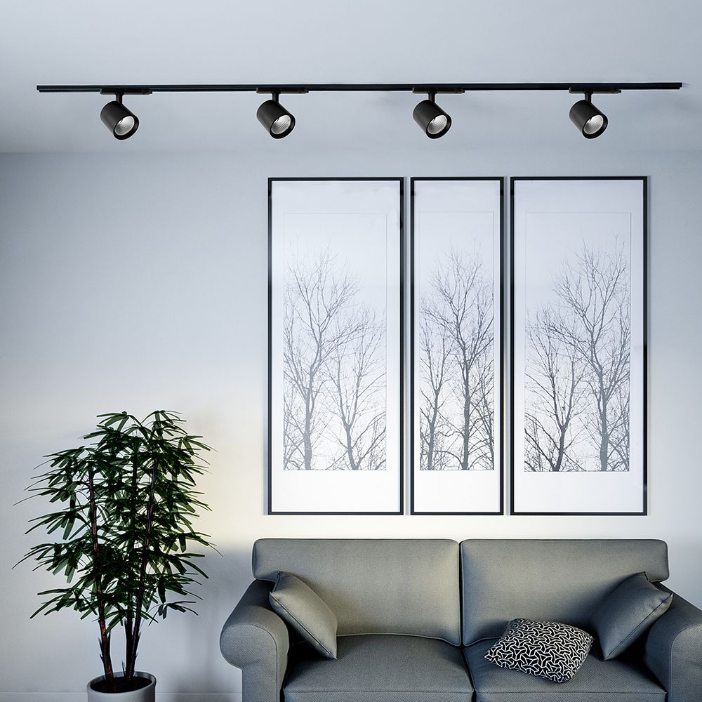 30W LED COB Σποτ Ράγας 4 Καλωδίων V-TAC Cree Chip 2845lm 4000K Μαύρο 6yrs Wty V-TAC 241646VT