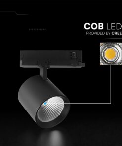30W LED COB Σποτ Ράγας 4 Καλωδίων V-TAC Cree Chip 2845lm 4000K Μαύρο 6yrs Wty V-TAC 241646VT