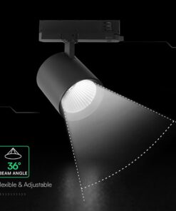 30W LED COB Σποτ Ράγας 4 Καλωδίων V-TAC Cree Chip 2845lm 4000K Μαύρο 6yrs Wty V-TAC 241646VT