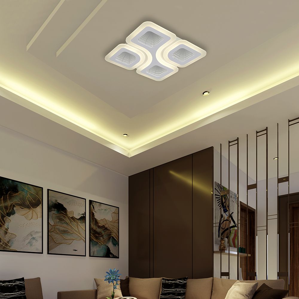 70W LED Decorative Ceiling Lamp 3in1 Dimmable With IR Remote Control White Body V-TAC – 24174