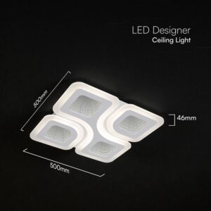 70W LED Decorative Ceiling Lamp 3in1 Dimmable With IR Remote Control White Body V-TAC – 24174