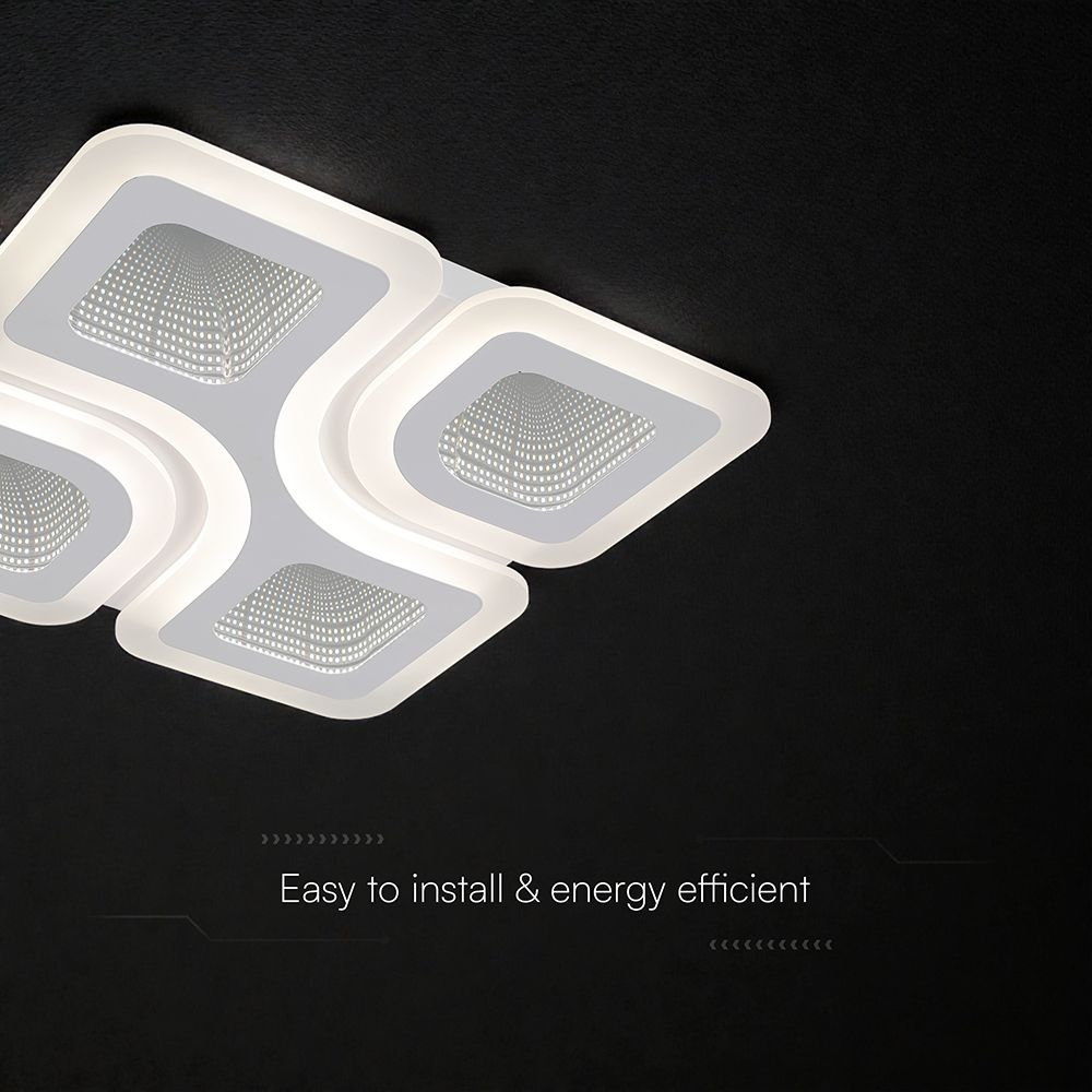 70W LED Decorative Ceiling Lamp 3in1 Dimmable With IR Remote Control White Body V-TAC – 24174