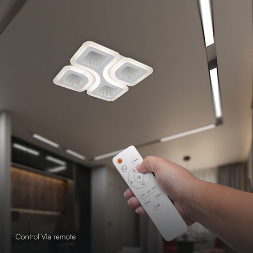 70W LED Decorative Ceiling Lamp 3in1 Dimmable With IR Remote Control White Body V-TAC – 24174