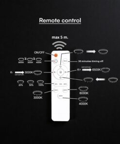 70W LED Decorative Ceiling Lamp 3in1 Dimmable With IR Remote Control White Body V-TAC – 24174