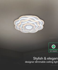 100W LED Decorative Ceiling Lamp 3in1 Dimmable With IR Remote Control White Body V-TAC – 24175