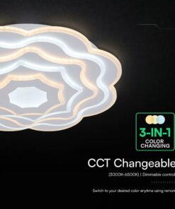 100W LED Decorative Ceiling Lamp 3in1 Dimmable With IR Remote Control White Body V-TAC – 24175