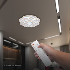 100W LED Decorative Ceiling Lamp 3in1 Dimmable With IR Remote Control White Body V-TAC – 24175