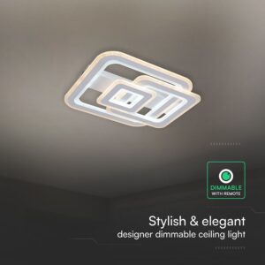 LED Φωτιστικό Οροφής Λευκό 80W CCT 6400lm Dimmable με Χειριστήριο V-TAC – 24176