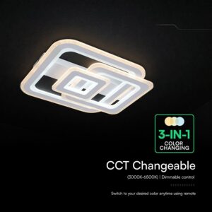 LED Φωτιστικό Οροφής Λευκό 80W CCT 6400lm Dimmable με Χειριστήριο V-TAC – 24176