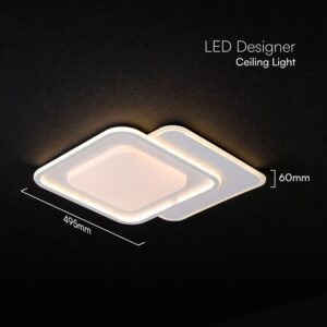 60W LED Decorative Ceiling Lamp 3in1 Dimmable With IR Remote Control White Body V-TAC – 24177