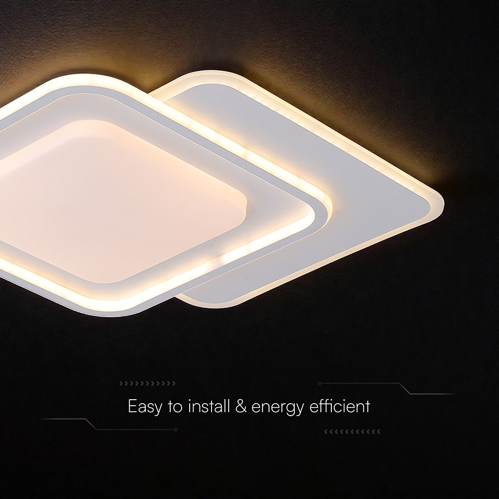 60W LED Decorative Ceiling Lamp 3in1 Dimmable With IR Remote Control White Body V-TAC – 24177