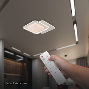 60W LED Decorative Ceiling Lamp 3in1 Dimmable With IR Remote Control White Body V-TAC – 24177