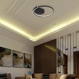 50W LED Decorative Ceiling Lamp 3in1 Dimmable With IR Remote Control Black Body V-TAC – 24179