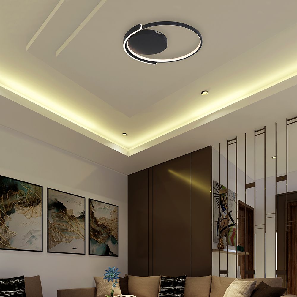 50W LED Decorative Ceiling Lamp 3in1 Dimmable With IR Remote Control Black Body V-TAC – 24179