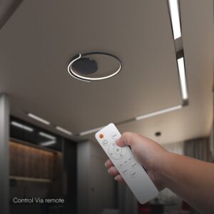 50W LED Decorative Ceiling Lamp 3in1 Dimmable With IR Remote Control Black Body V-TAC – 24179