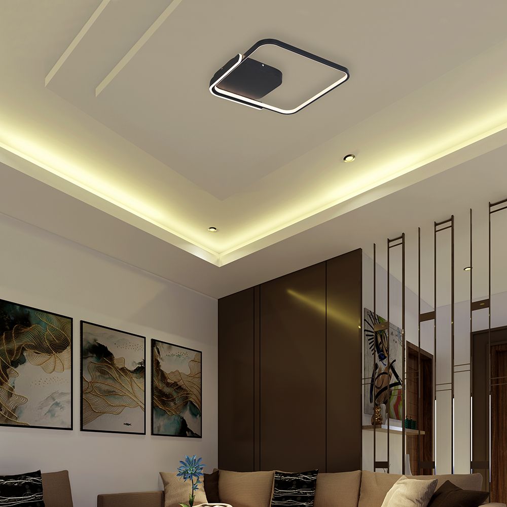 50W LED Decorative Ceiling Lamp 3in1 Dimmable With IR Remote Control Black Body V-TAC – 24180