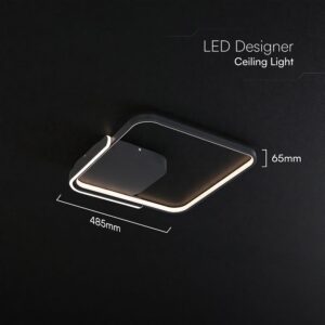 50W LED Decorative Ceiling Lamp 3in1 Dimmable With IR Remote Control Black Body V-TAC – 24180