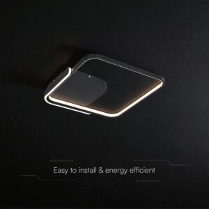 50W LED Decorative Ceiling Lamp 3in1 Dimmable With IR Remote Control Black Body V-TAC – 24180