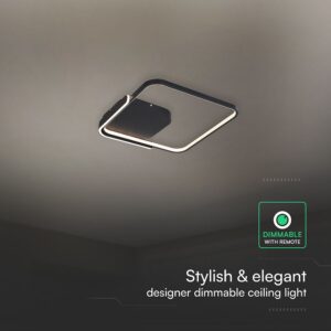 50W LED Decorative Ceiling Lamp 3in1 Dimmable With IR Remote Control Black Body V-TAC – 24180