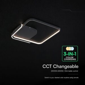 50W LED Decorative Ceiling Lamp 3in1 Dimmable With IR Remote Control Black Body V-TAC – 24180