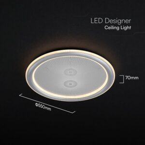60W LED Decorative Ceiling Lamp 3in1 Dimmable With IR Remote Control Grey Body V-TAC – 24182