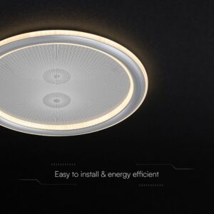 60W LED Decorative Ceiling Lamp 3in1 Dimmable With IR Remote Control Grey Body V-TAC – 24182
