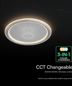 60W LED Decorative Ceiling Lamp 3in1 Dimmable With IR Remote Control Grey Body V-TAC – 24182