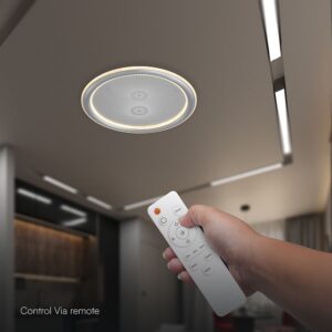 60W LED Decorative Ceiling Lamp 3in1 Dimmable With IR Remote Control Grey Body V-TAC – 24182