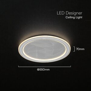 60W LED Decorative Ceiling Lamp 3in1 Dimmable With IR Remote Control Grey Body V-TAC – 24184