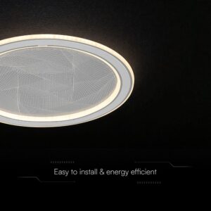 60W LED Decorative Ceiling Lamp 3in1 Dimmable With IR Remote Control Grey Body V-TAC – 24184