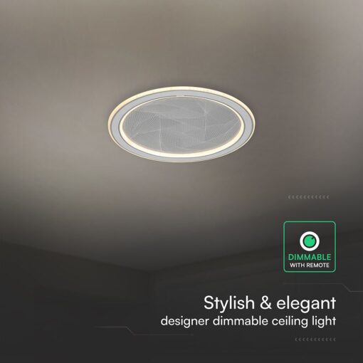 60W LED Decorative Ceiling Lamp 3in1 Dimmable With IR Remote Control Grey Body V-TAC – 24184