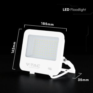 50W LED Floodlight CREE CHIP White Body Grey Glass 6500K 135LM/W V-TAC – 242096