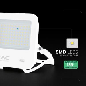 50W LED Floodlight CREE CHIP White Body Grey Glass 6500K 135LM/W V-TAC – 242096