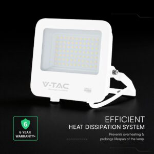50W LED Floodlight CREE CHIP White Body Grey Glass 6500K 135LM/W V-TAC – 242096