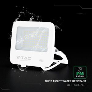 50W LED Floodlight CREE CHIP White Body Grey Glass 6500K 135LM/W V-TAC – 242096