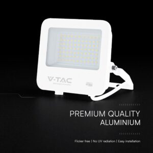50W LED Floodlight CREE CHIP White Body Grey Glass 6500K 135LM/W V-TAC – 242096