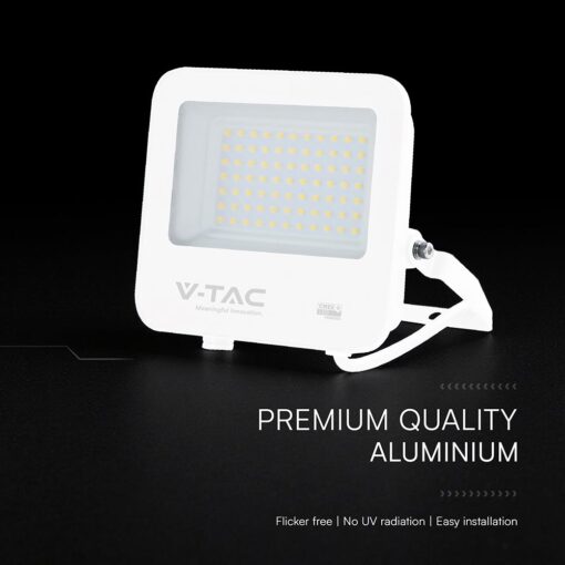 50W LED Floodlight CREE CHIP White Body Grey Glass 6500K 135LM/W V-TAC – 242096