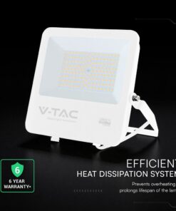 100W LED Floodlight CREE CHIP White Body Grey Glass 6500K 135LM/W V-TAC – 242116