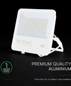 100W LED Floodlight CREE CHIP White Body Grey Glass 6500K 135LM/W V-TAC – 242116