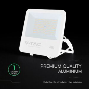 100W LED Floodlight CREE CHIP White Body Grey Glass 6500K 135LM/W V-TAC – 242116