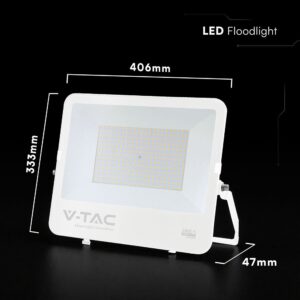 200W LED Floodlight CREE CHIP White Body Grey Glass 6500K 135LM/W V-TAC – 242136